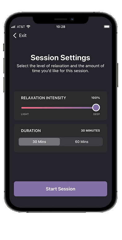 Imaged of a Stress Session in the SOLTEC•Z App