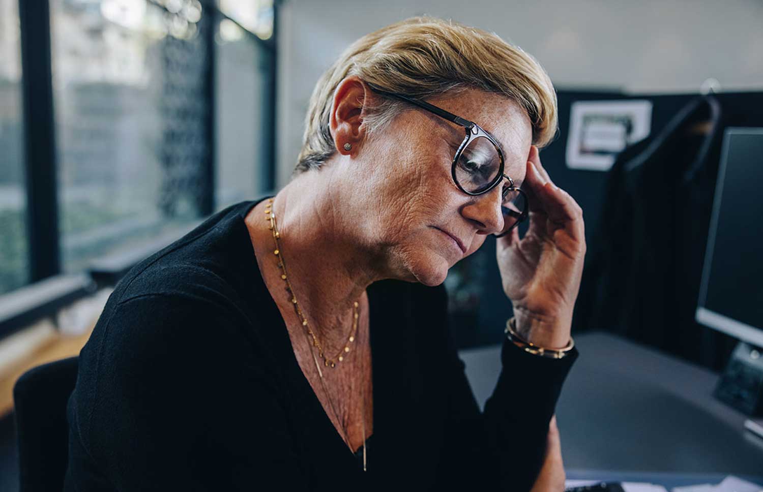 Woman Stressed at Work