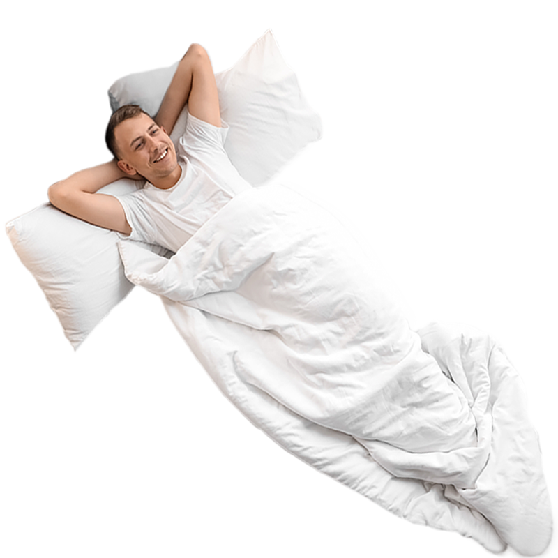 Man relaxing in bed